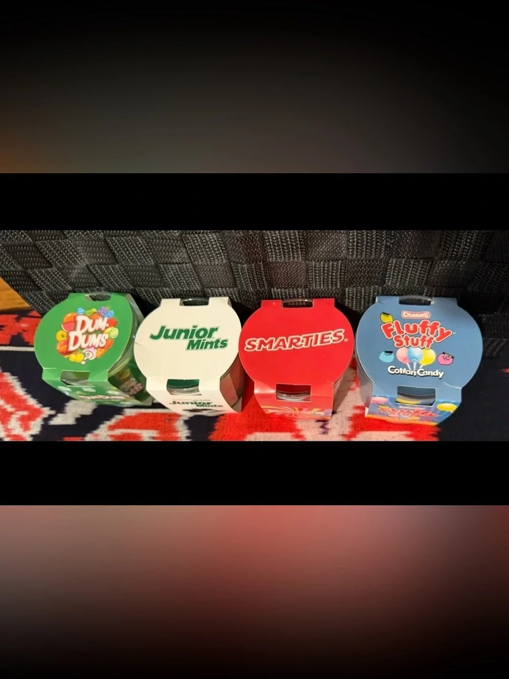 Candy Scented Candles: 4 Set Junior Mints, Smarties, Fluffy Stuff, Dum-Dums 3oz